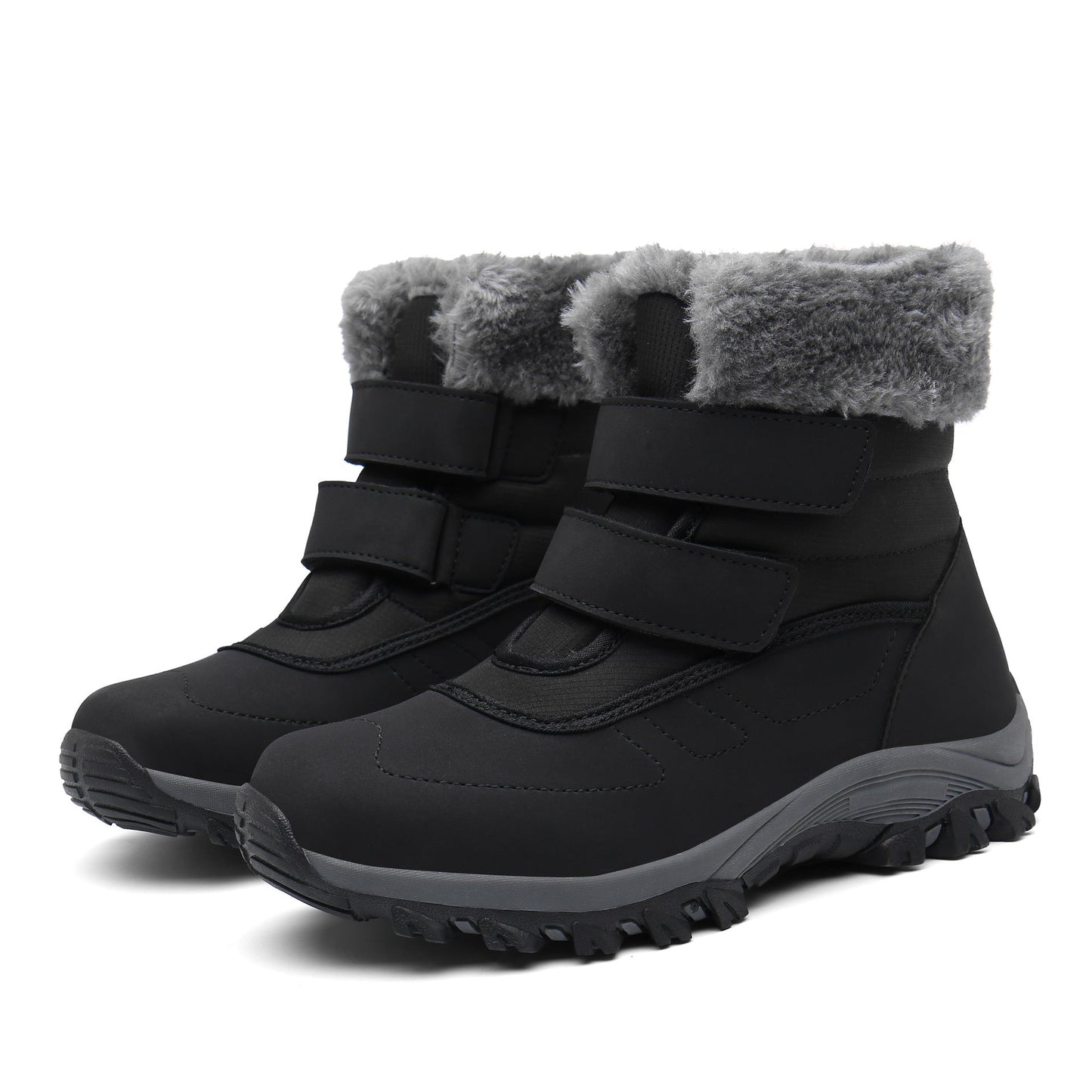 Damen Winterstiefel Warm Klettverschluss Wintermode