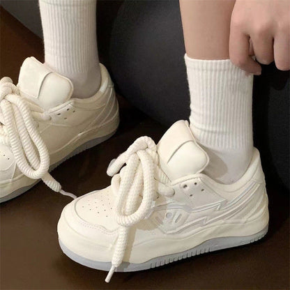 Damen Sneaker Low Top Modisch Schnürsenkel Logo - BerlinGlamour