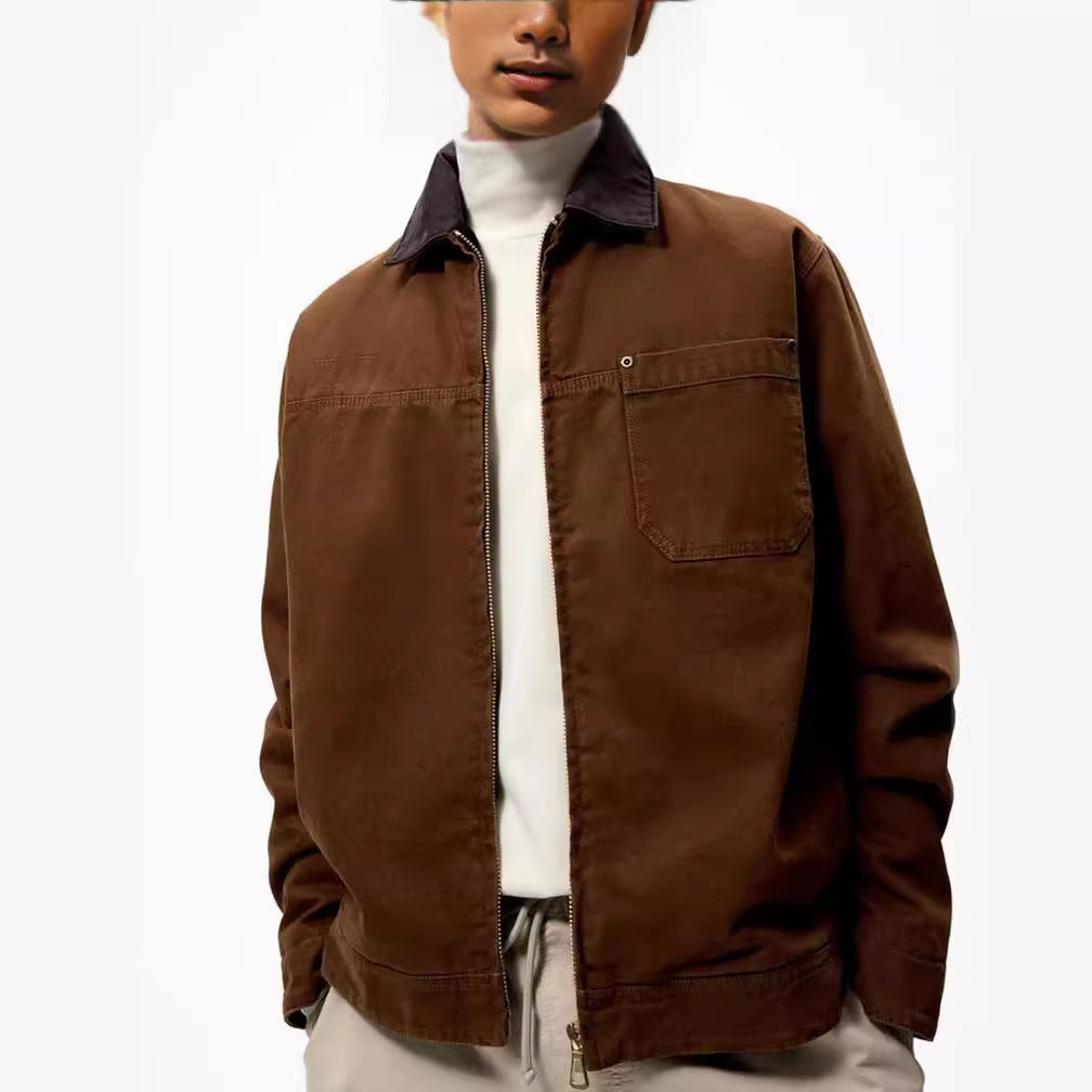 Herren Freizeitjacke Lässig Casual Baumwolle