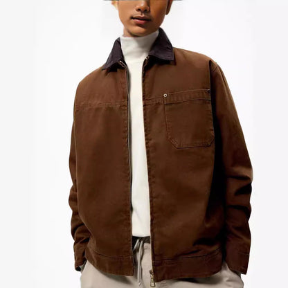 Herren Freizeitjacke Lässig Casual Baumwolle