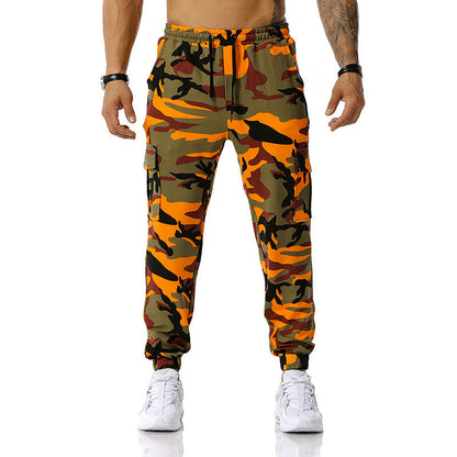 Herren Camo-Hose elastisch mit Taschen