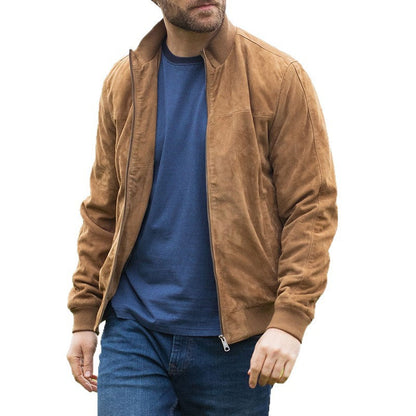 Herren Bomberjacke Leder Modern Schnitt