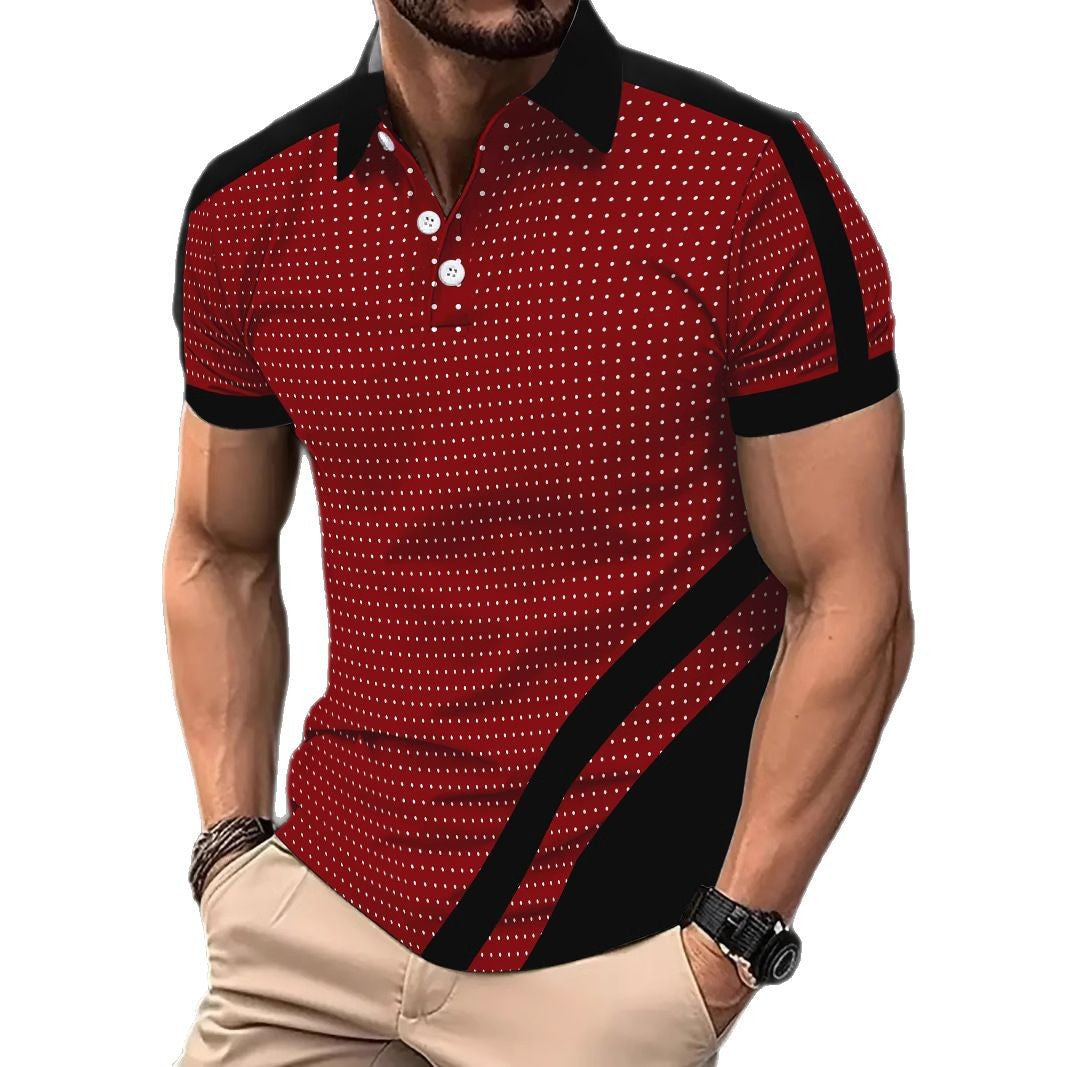 Herren Polohemd Kurzarm Modern mit Punktdesign
