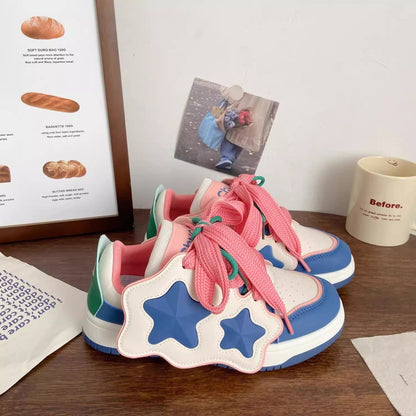 Damen Sneaker Sternenmuster Komfort Schuhe