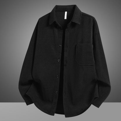 Herren Cordjacke Mit Brusttasche Schnitt Leder Optik