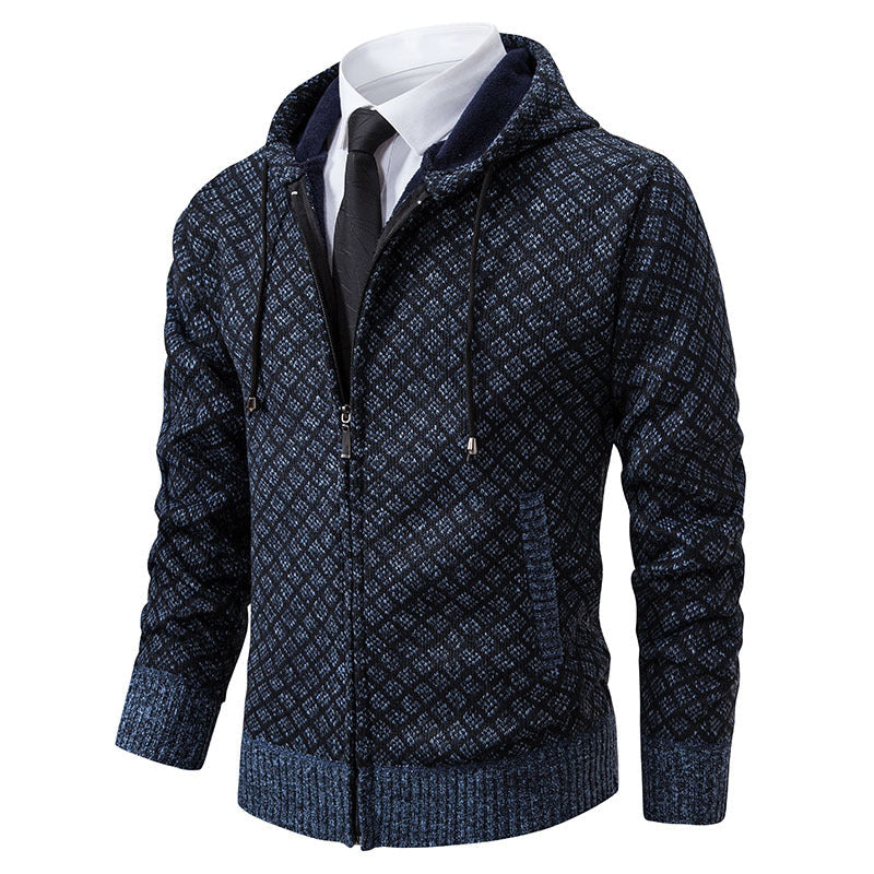 Herren Jacke Modern Wabenmuster Kapuze Trendy - BerlinGlamour
