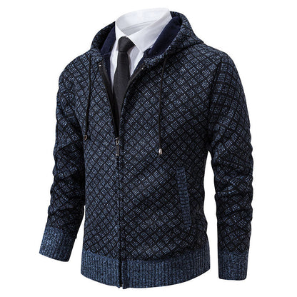 Herren Jacke Modern Wabenmuster Kapuze Trendy - BerlinGlamour