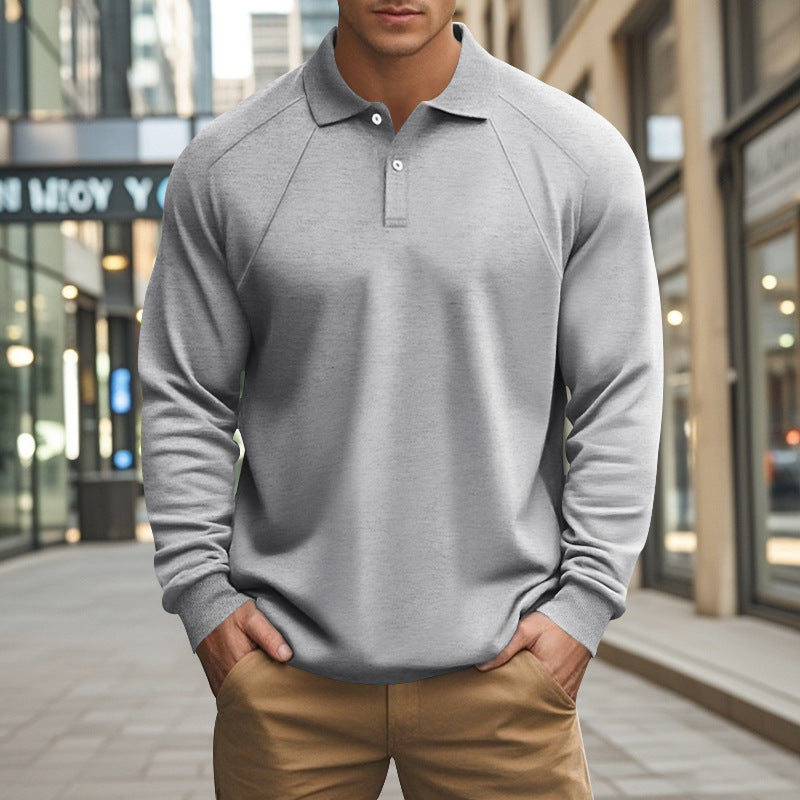Herren Sportpoloshirt Langarm Modern Strukturdesign Bequem - BerlinGlamour
