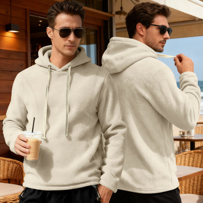 Herren Fleece Pullover Kapuze Warm Modern