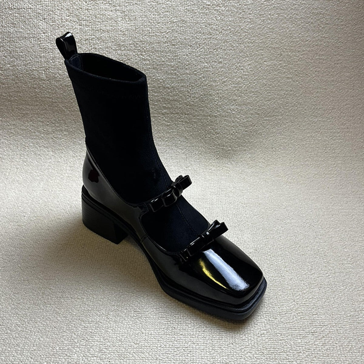 Damen Stiefeletten Elegant mit Cut-Out-Design und Schleifen