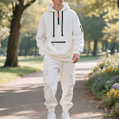Herren Hoodie mit Cargo-Hose Bequem Lässig