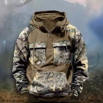 Herren Camo Kapuzenpullover Funktionsshirt Sportlich
