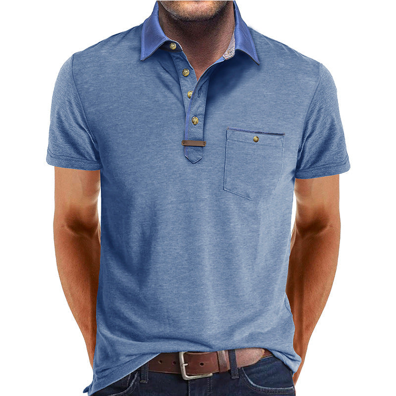 Herren Polo-Shirt Moderner Kragen Slim Fit