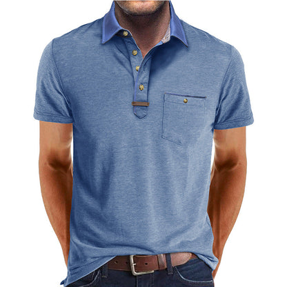 Herren Polo-Shirt Moderner Kragen Slim Fit