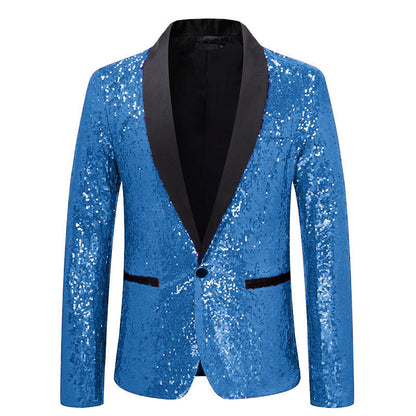 Herren Blazer Pailletten Elegant Glitzernd