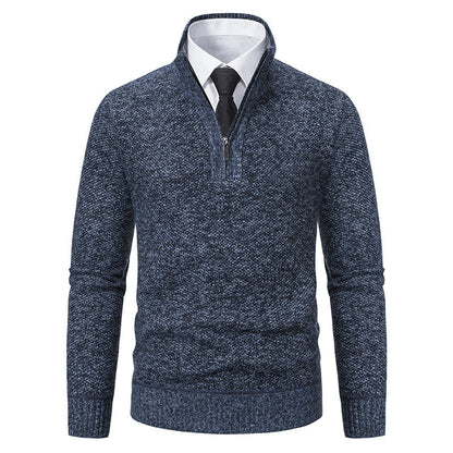 Herren Strickpullover Eleganter V-Ausschnitt Mit Reißverschluss