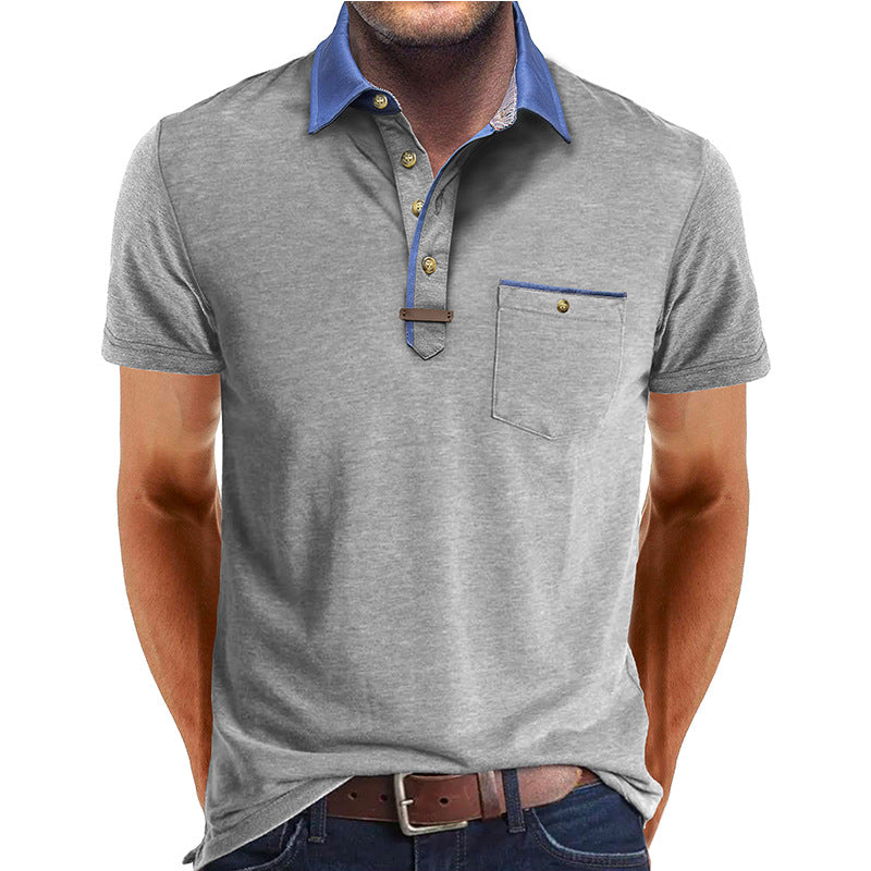 Herren Polo-Shirt Moderner Kragen Slim Fit