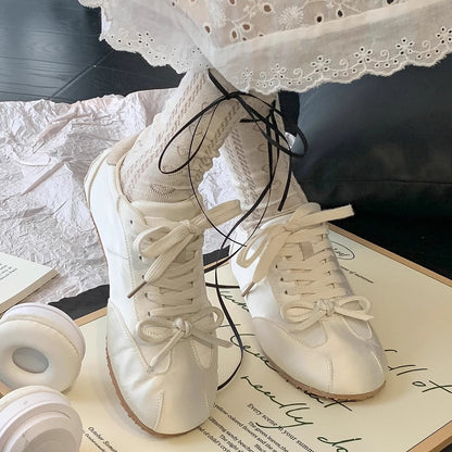 Damen Sneaker Sportlich Schnürsenkel Weiß Mode