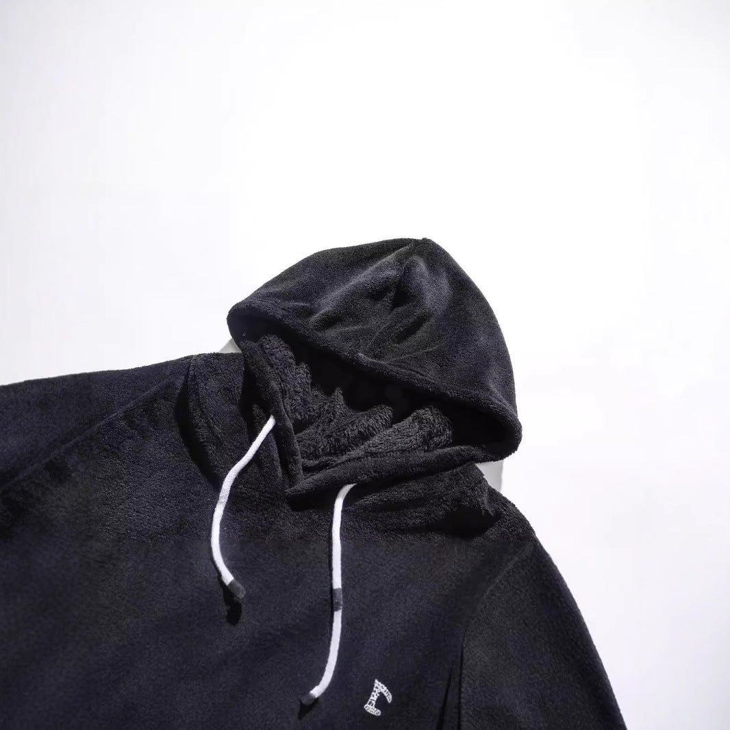 Herren Fleecepullover Kapuze Weich Warm mit Kängurutasche