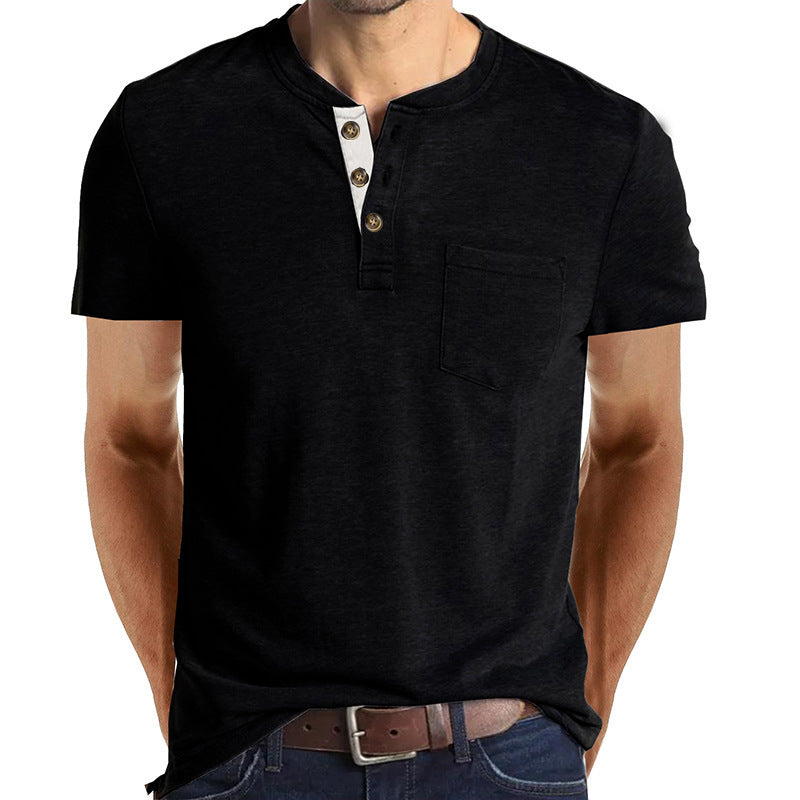 Herren T-Shirt mit Brusttasche Modern Strukturiert