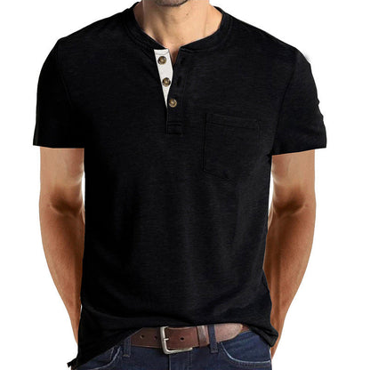 Herren T-Shirt mit Brusttasche Modern Strukturiert