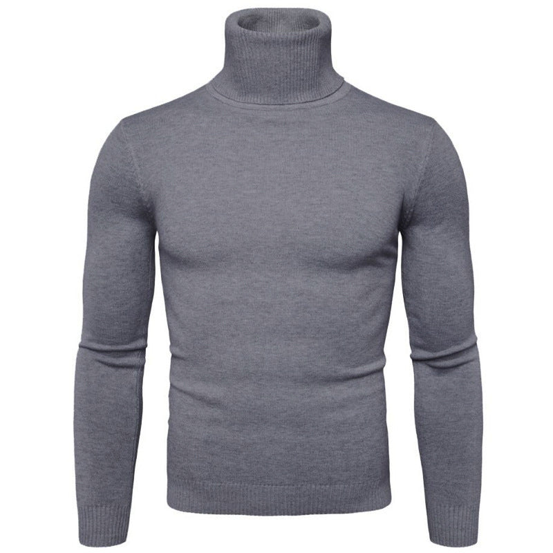 Herren Strickpullover Slim Fit Hochkragen Modern