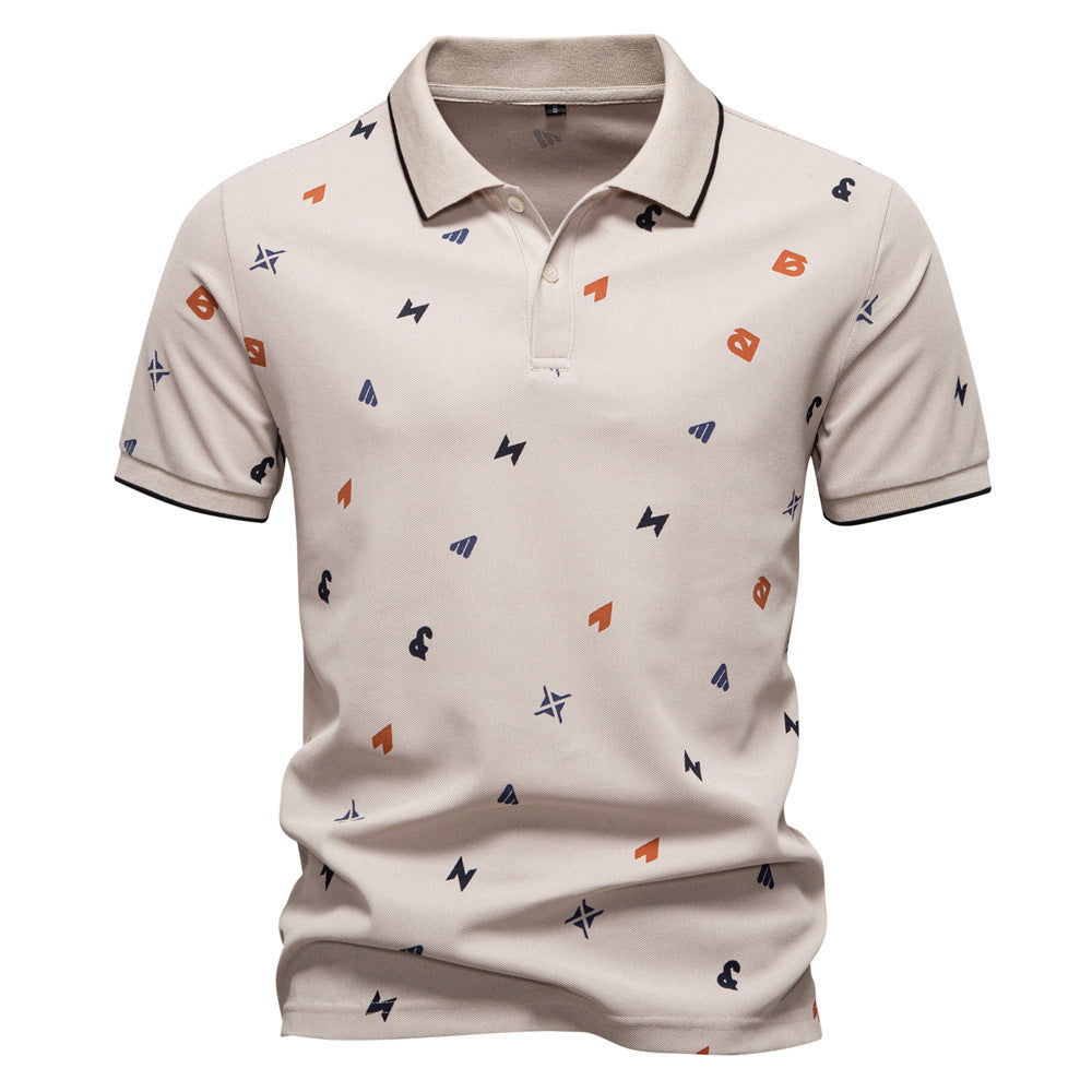 Herren Poloshirt Kurzarm Modernes Allover-Muster
