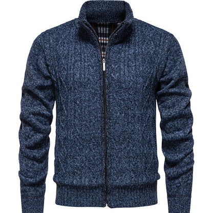 Herren Strickjacke Warm Highneck Reißverschluss