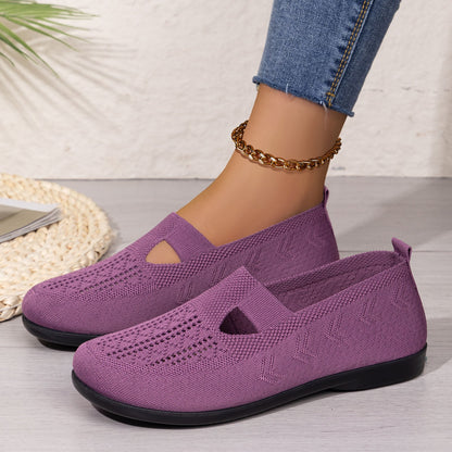 Damen Slip-On Schuhe Bequem Strickoptik Luftig - BerlinGlamour