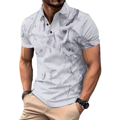 Herren Poloshirt Kurzarm Modern Strukturstoff