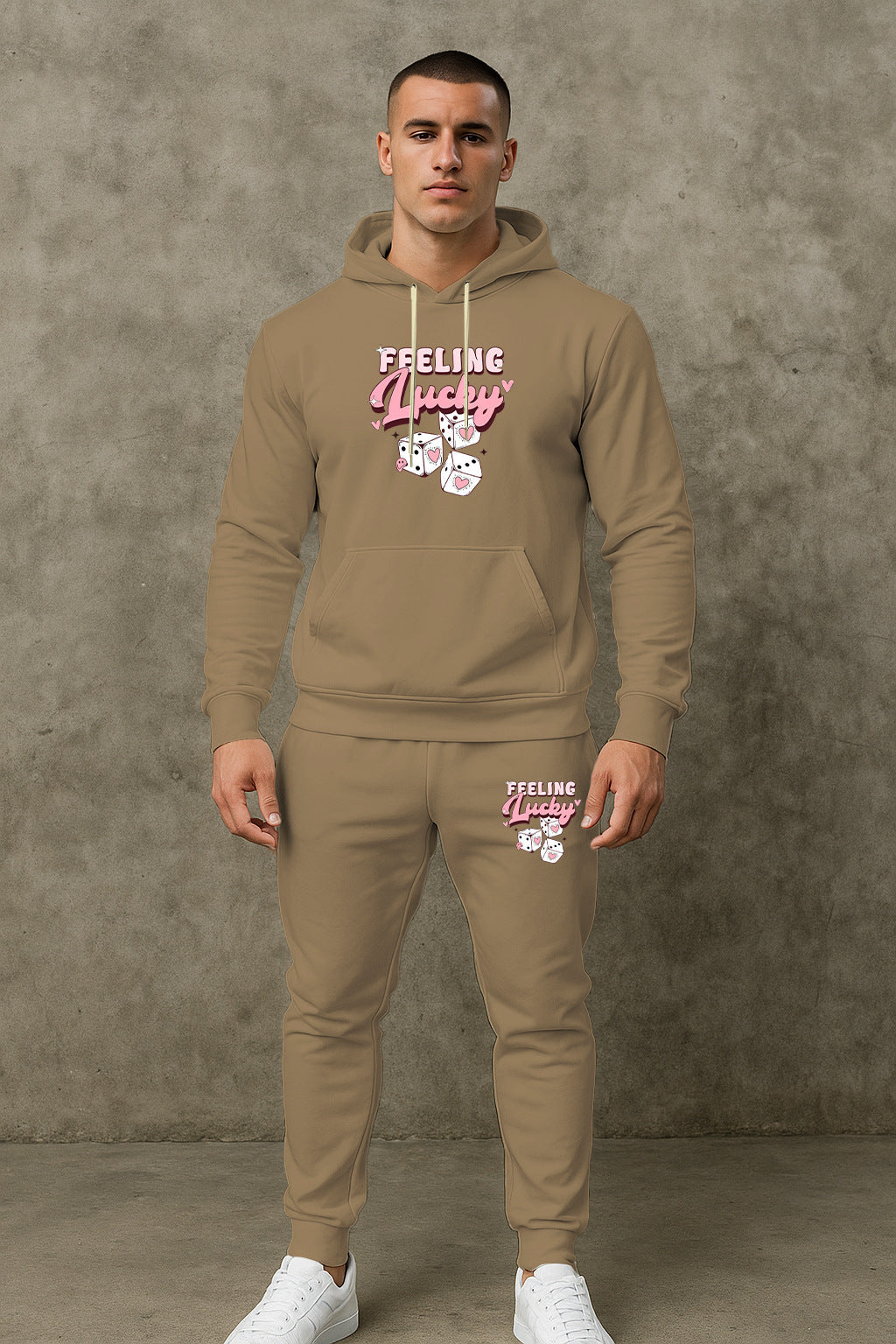 Herren Sport Set Hoodie Jogginghose Grau Komfort