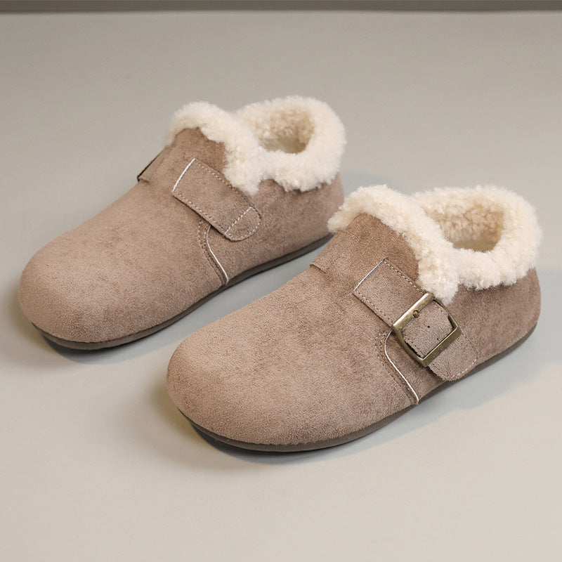 Damen Clogs Warm Kuschelig Schnallenverschluss Modern