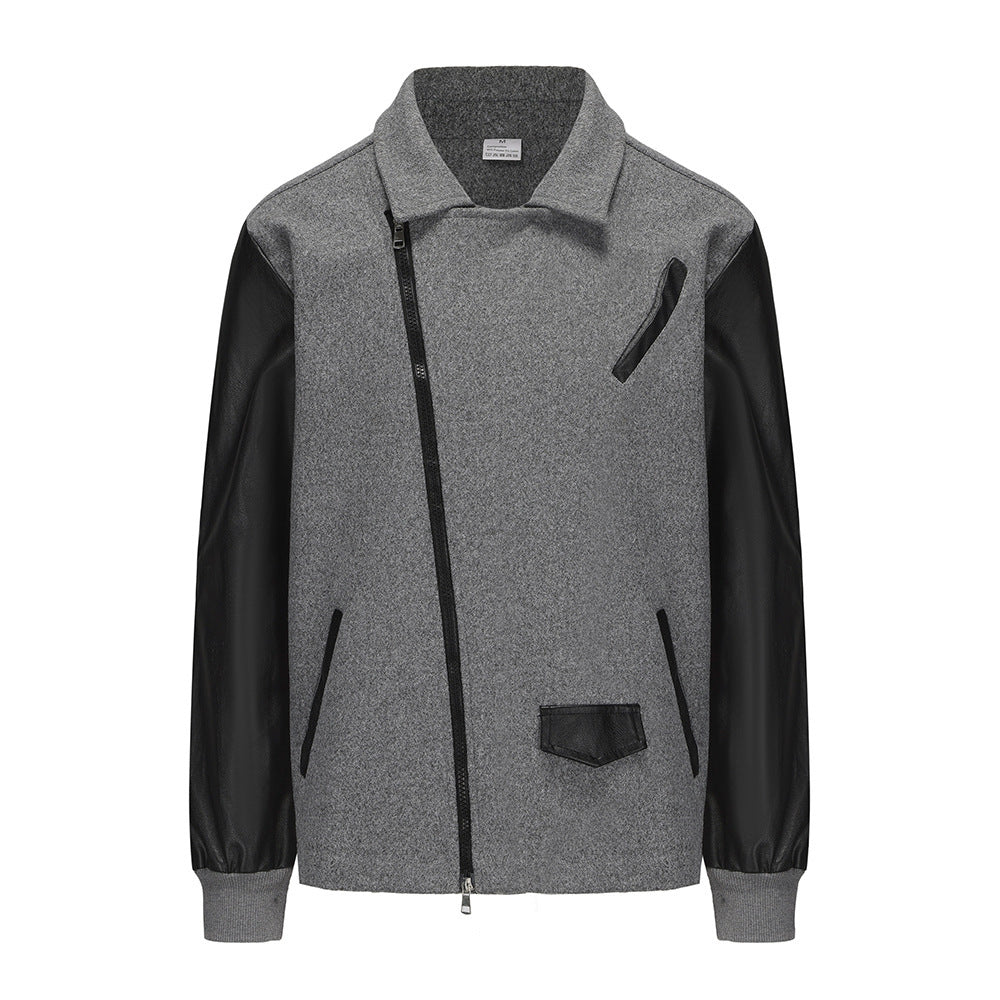 Leder Bikerjacke Herren mit Taschen Modern Schnitt