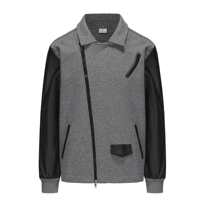 Leder Bikerjacke Herren mit Taschen Modern Schnitt