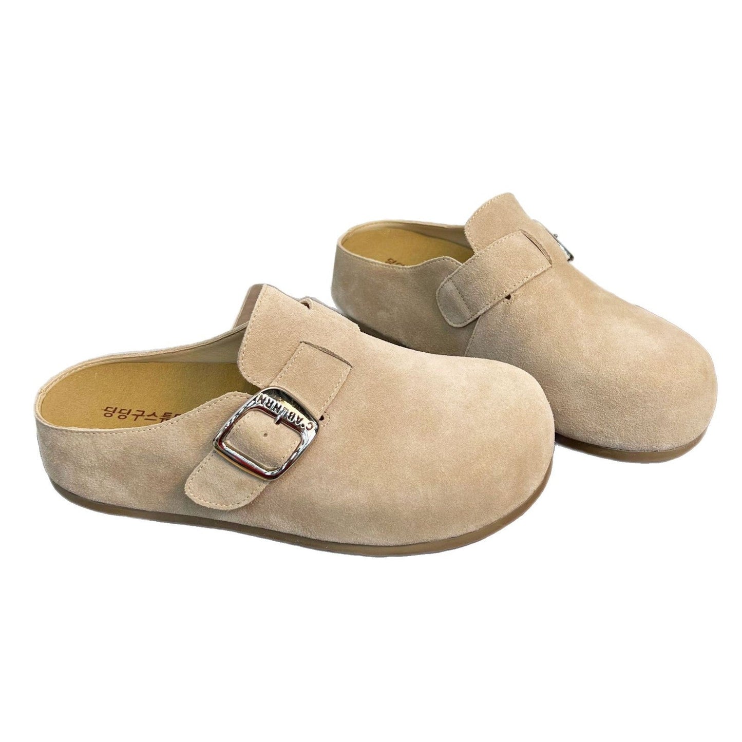 Damen Clogs Bequem Wildleder Verstellbar Ergonomisch