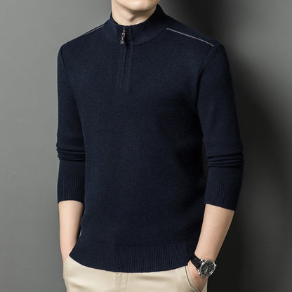 Herren Pullover Stehkragen Eleganter HalbReißverschluss Modern