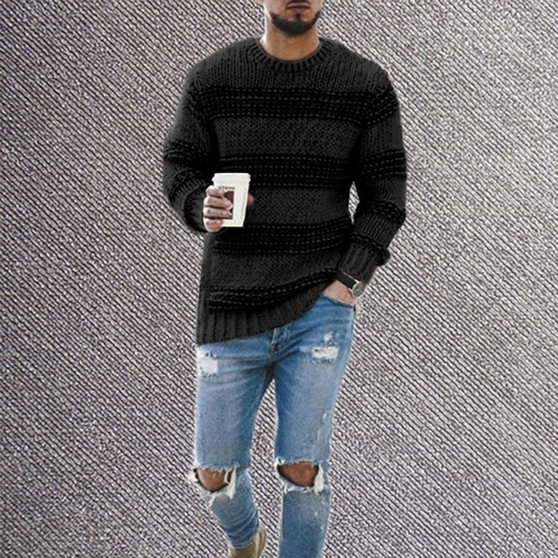 Herren Strickpullover Modern Strukturiert Geschnürt
