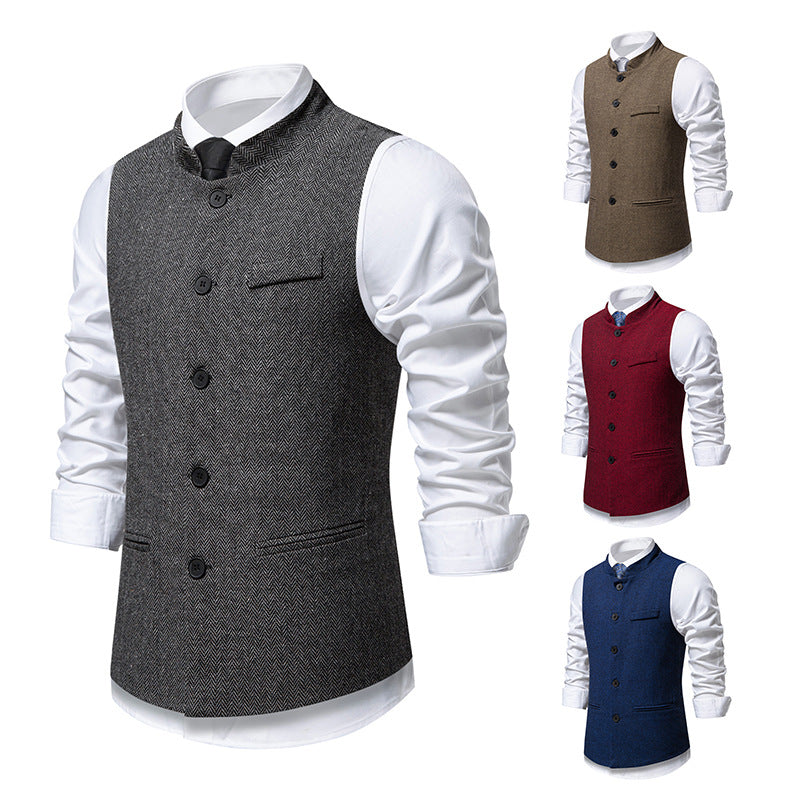 Herren Weste Elegant Strukturiert Modern