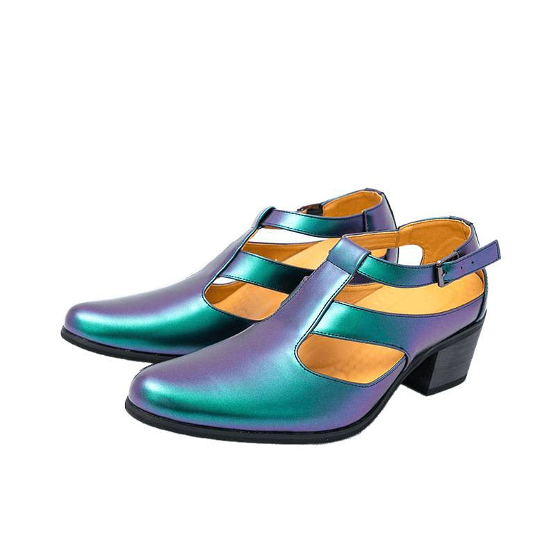 Damen High Heels Metallic Schuhe mit Riemen Elegant