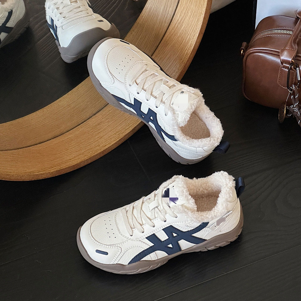 Damen Sneaker Fleecegefüttert Rutschfest Modern