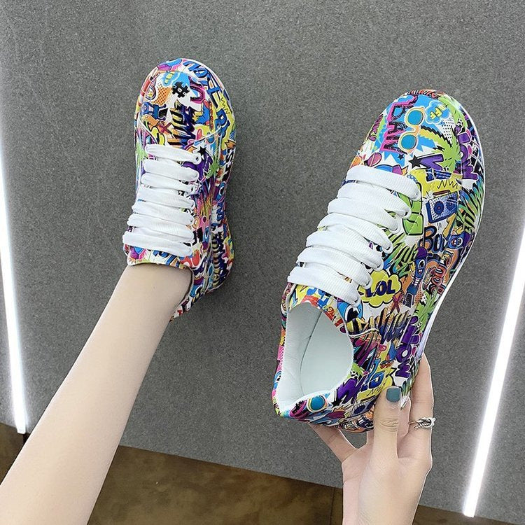 Damen Sneaker Bunt Comic Design Rutschfest
