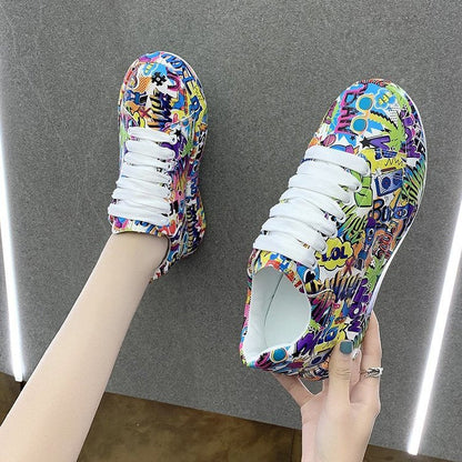 Damen Sneaker Bunt Comic Design Rutschfest