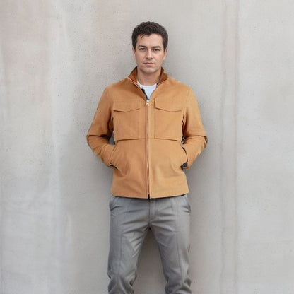 Herren Jacke Utility Modern mit Taschen Schwarz