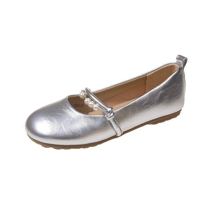 Damen Ballerinas Perlen Riemen Elegantes Design