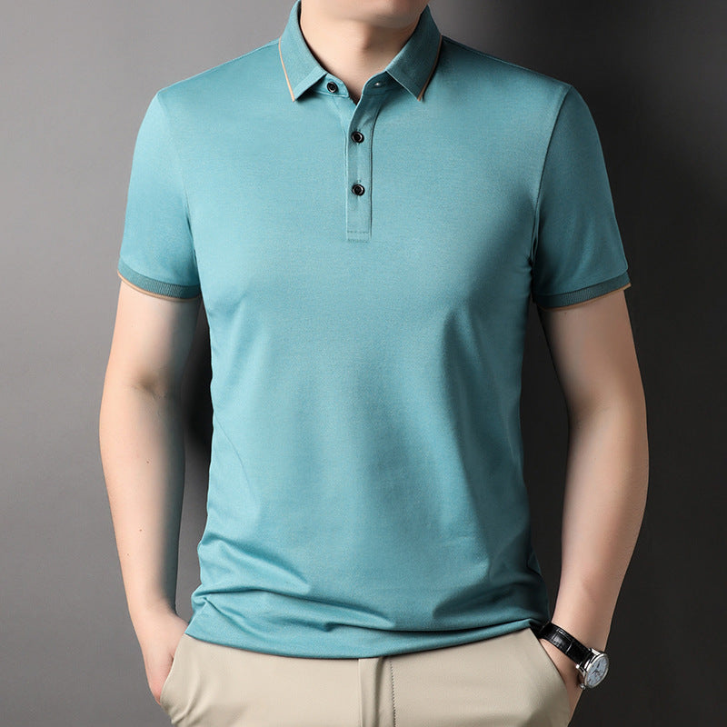 Herren Poloshirt Fein Piqué Kragen Kontrast Modern