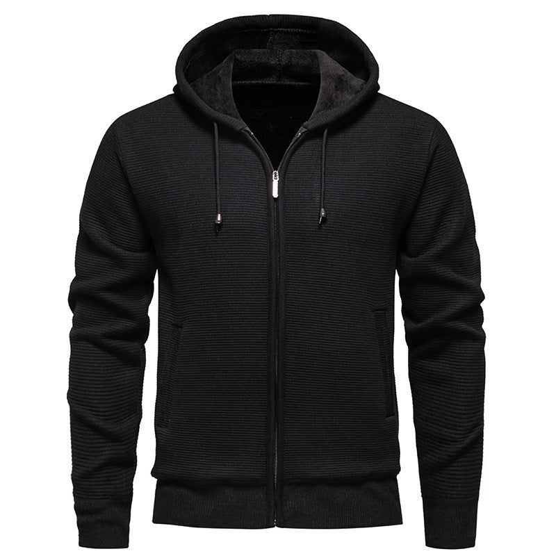 Herren Fleecejacke Sportlich Hochkragen Reißverschluss