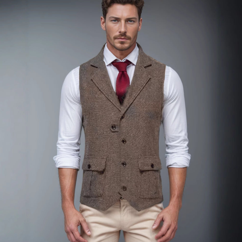 Herren Wollweste Stilvoll Elegante Winterweste - BerlinGlamour