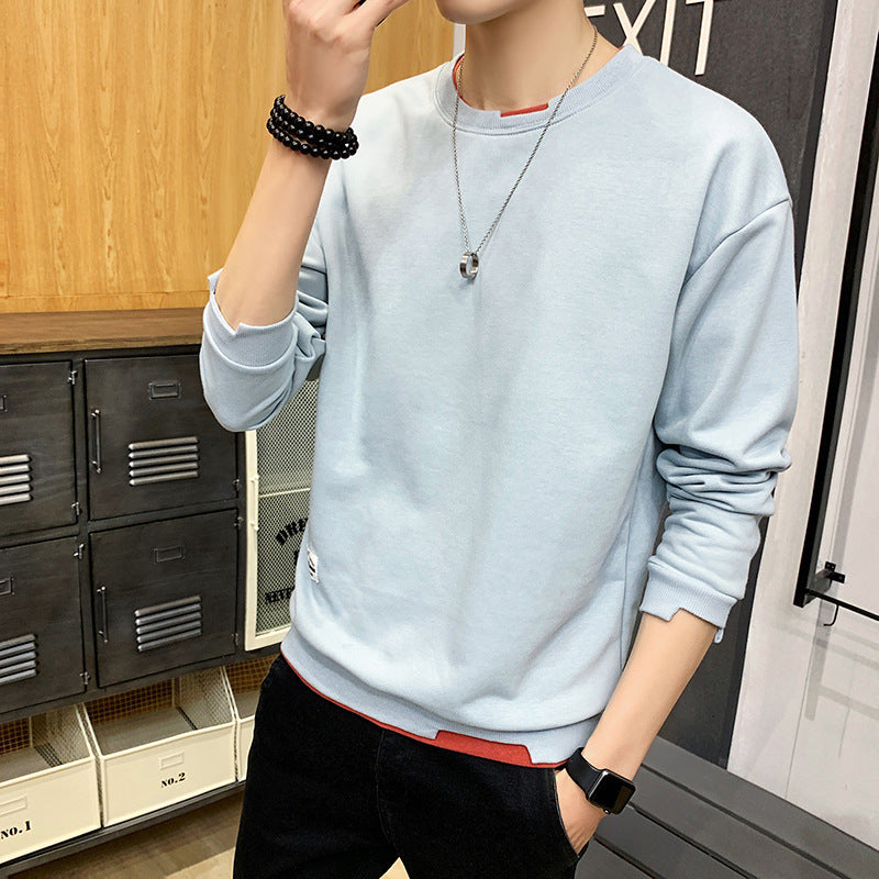 Herren Sweatshirt Lässig Mit Kontrast Saum Modern
