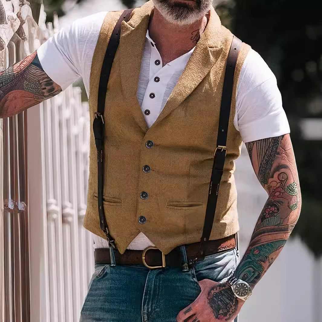 Herren Weste Elegant Mit Taschen Modern - BerlinGlamour