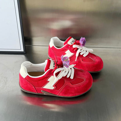 Damen Sneaker Sportlich atmungsaktiv mit Quasten-Details